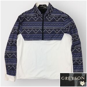 Greyson Golf 1/4 Zip Performance Pullover Mens Size M Jacket Aztec Wolf Logo